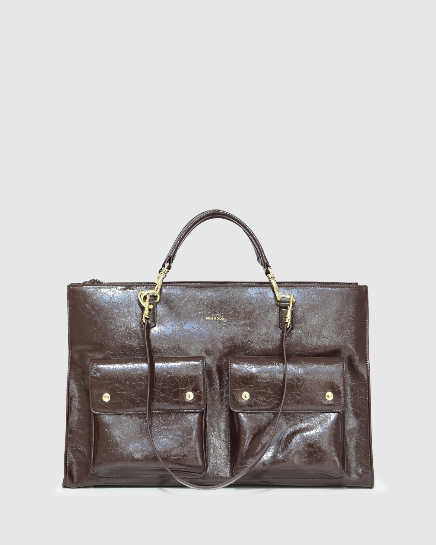 Reflections Leather Shoulder Bag - Chocolate