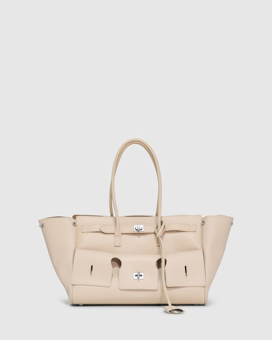 Rude Boy Large Leather Tote Bag - Tan
