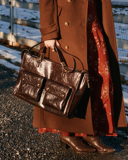 Reflections Leather Shoulder Bag - Chocolate