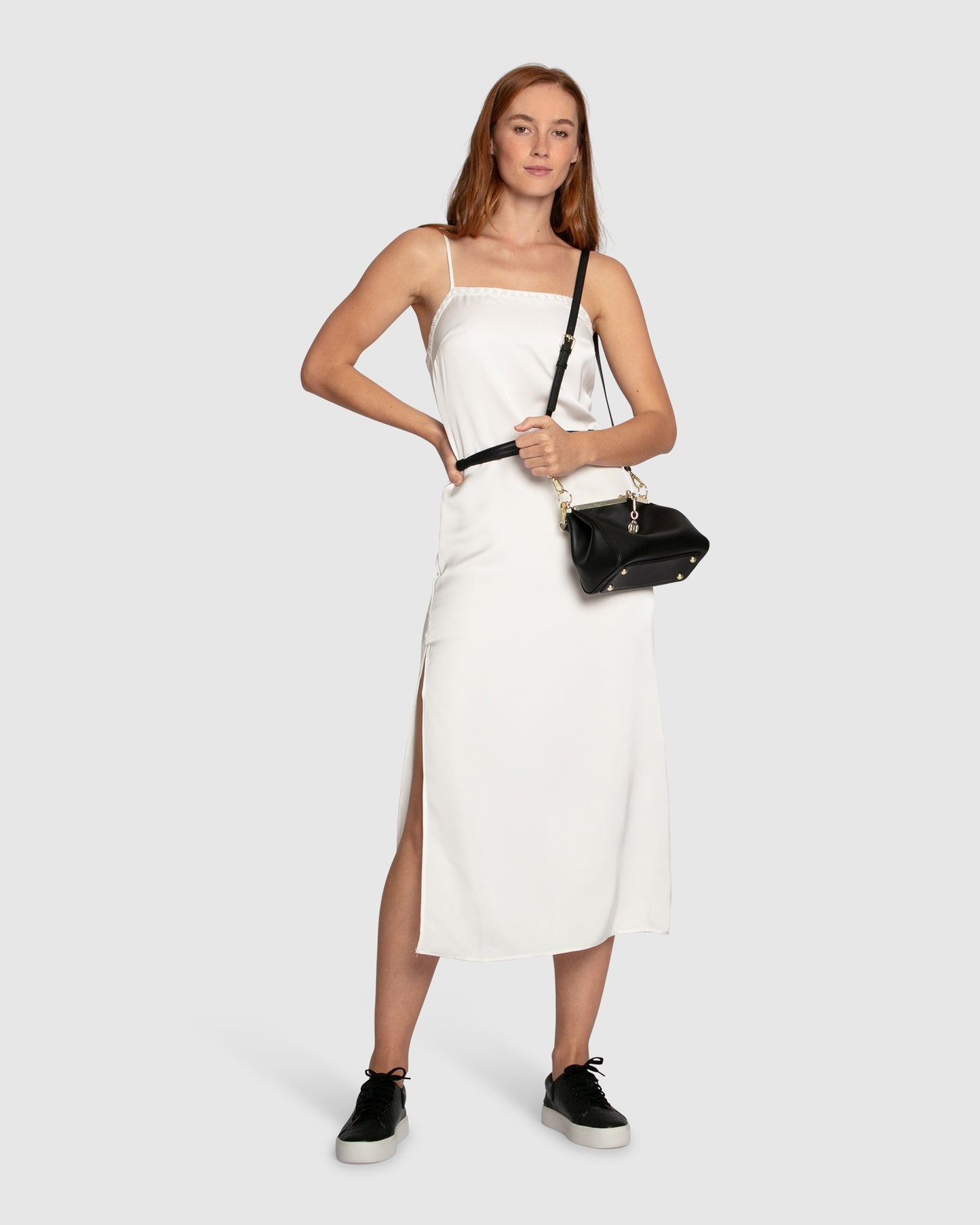 Smoke and Mirror Midi Slip Dress - White