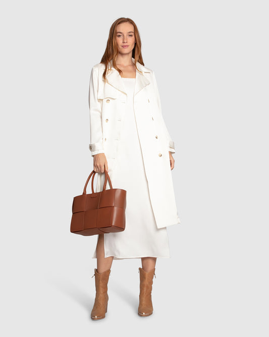 Smoke and Mirror Midi Slip Dress - White