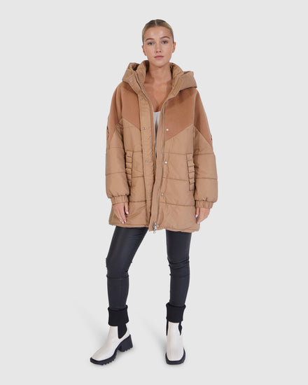 Say It Again Quilted Jacket - Camel