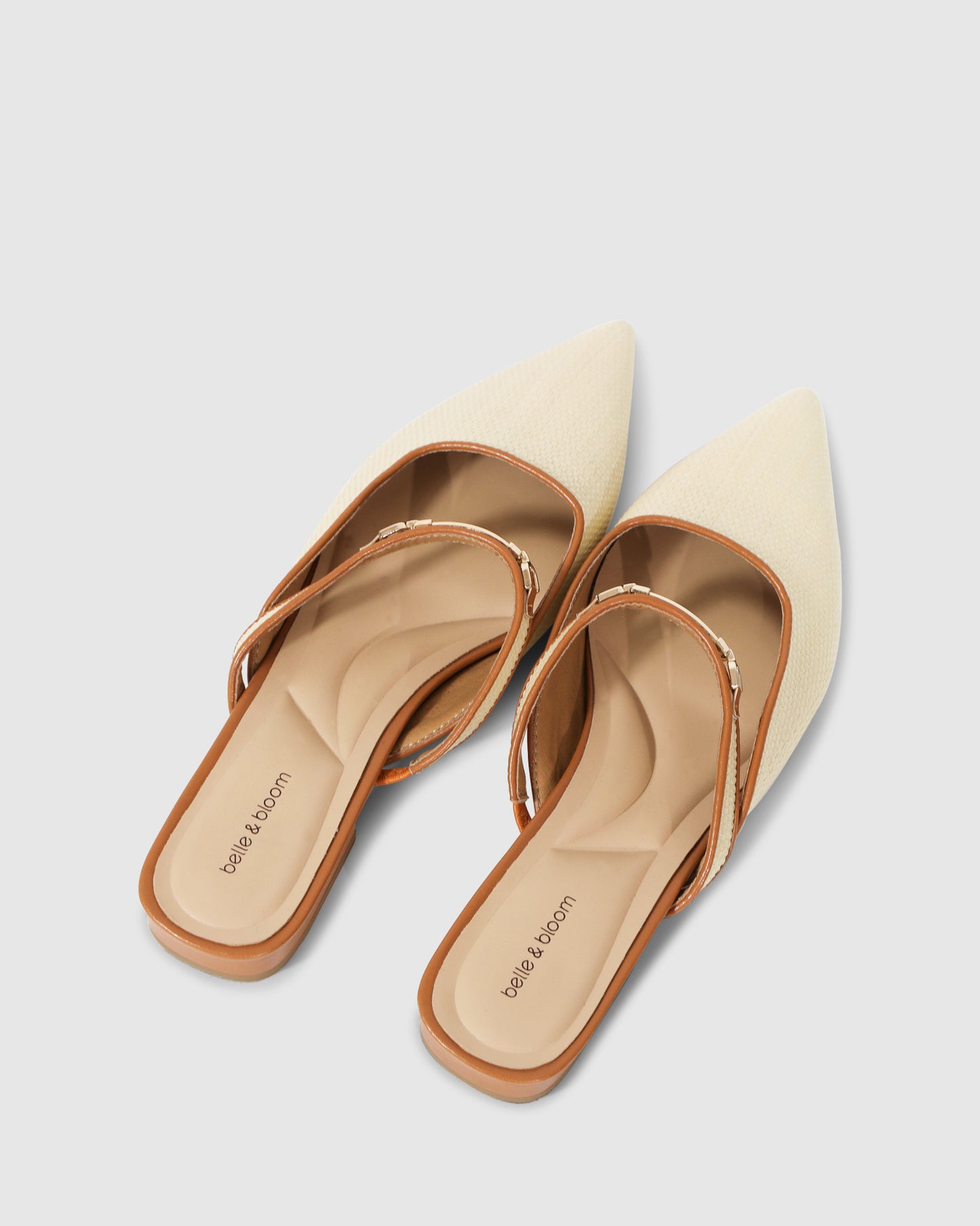 Side By Side Leather Flat - Natural