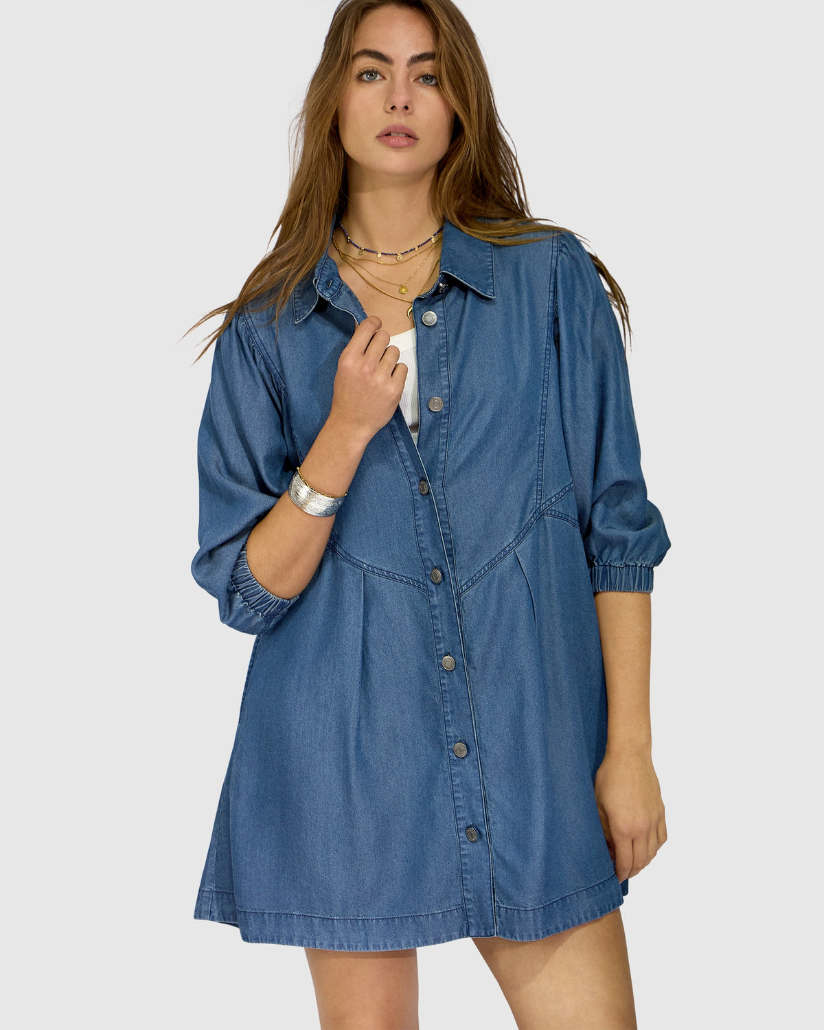 Supercut Denim Dress - Dark Indigo