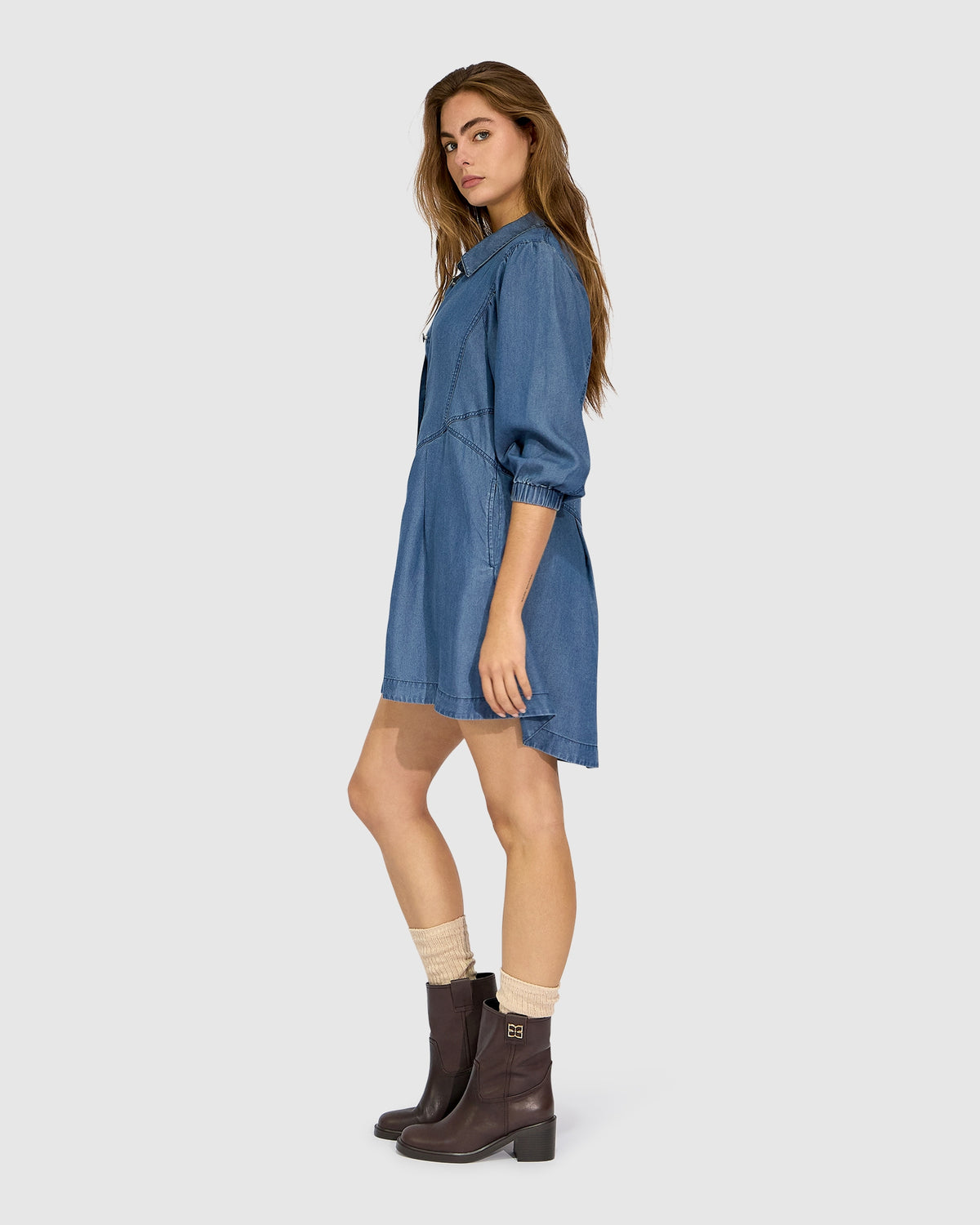 Supercut Denim Dress - Dark Indigo
