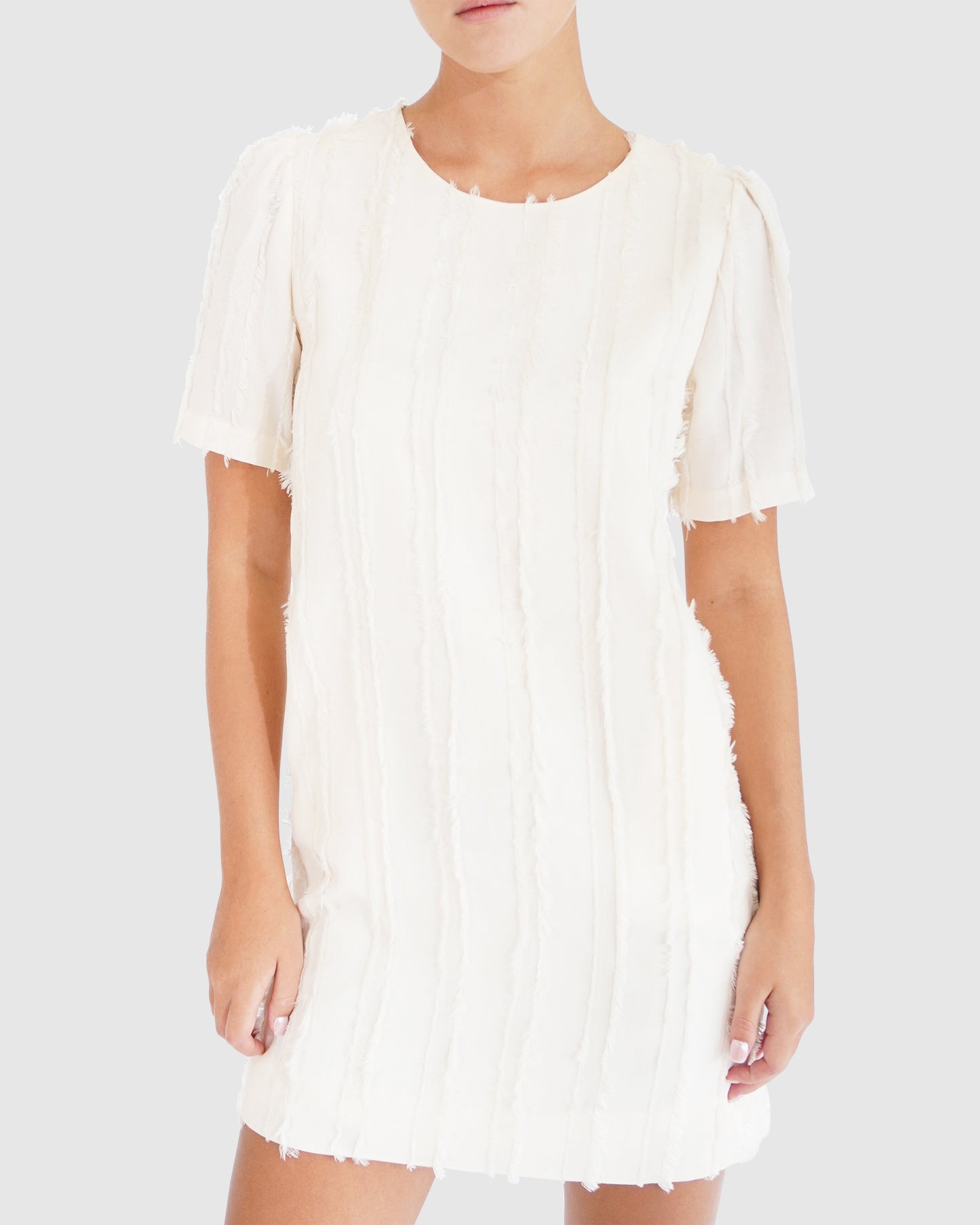 Star Child Textured Mini Dress - Off-White