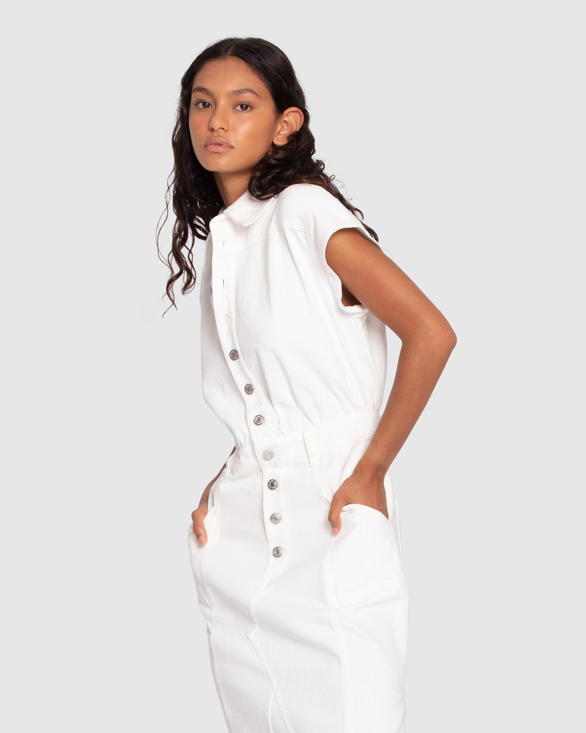 white denim shirt dress Sundown Midi The turn Tea Length Navy Blue Color:1Dusty Rose sale: Black Friday 2024