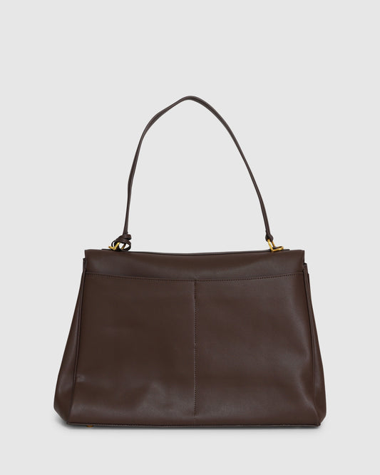Skyfall Leather Shoulder Bag - Chocolate
