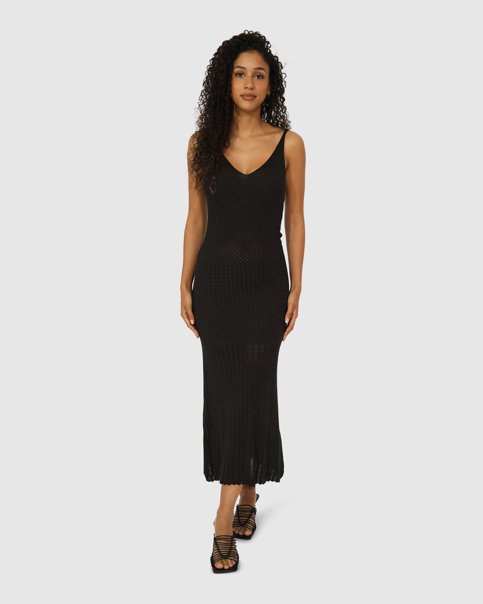 Sweet Nothings Midi Knitted Dress - Black Belle & Bloom Sweet Nothings Midi Knitted Dress - Black Belle & Bloom