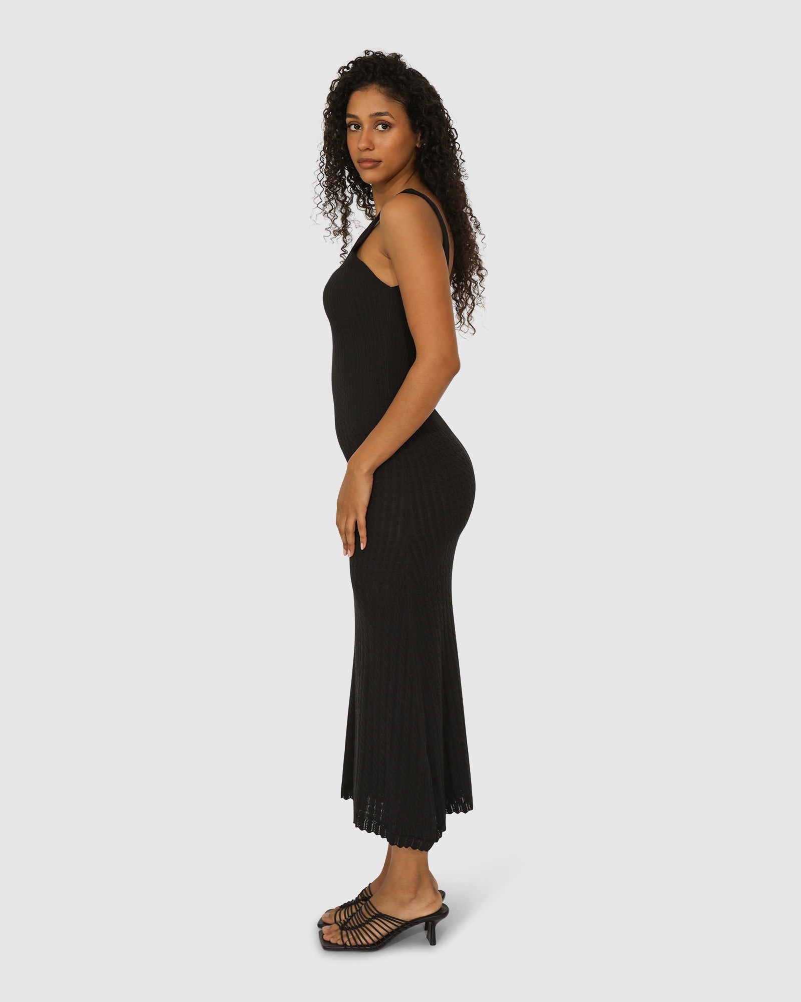 Sweet Nothings Midi Knitted Dress - Black Belle & Bloom Sweet Nothings Midi Knitted Dress - Black Belle & Bloom