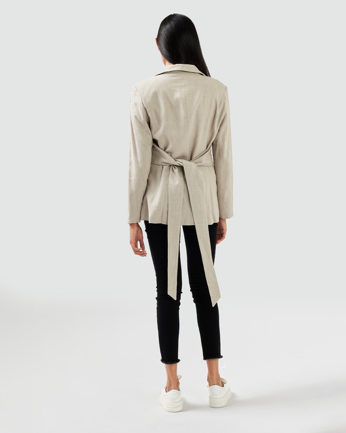 Synergy Wrap Blazer - Warm Grey