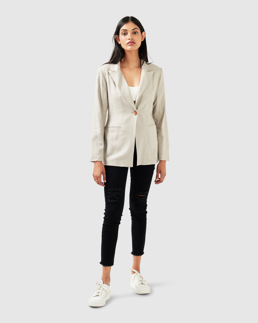 Synergy Wrap Blazer - Warm Grey
