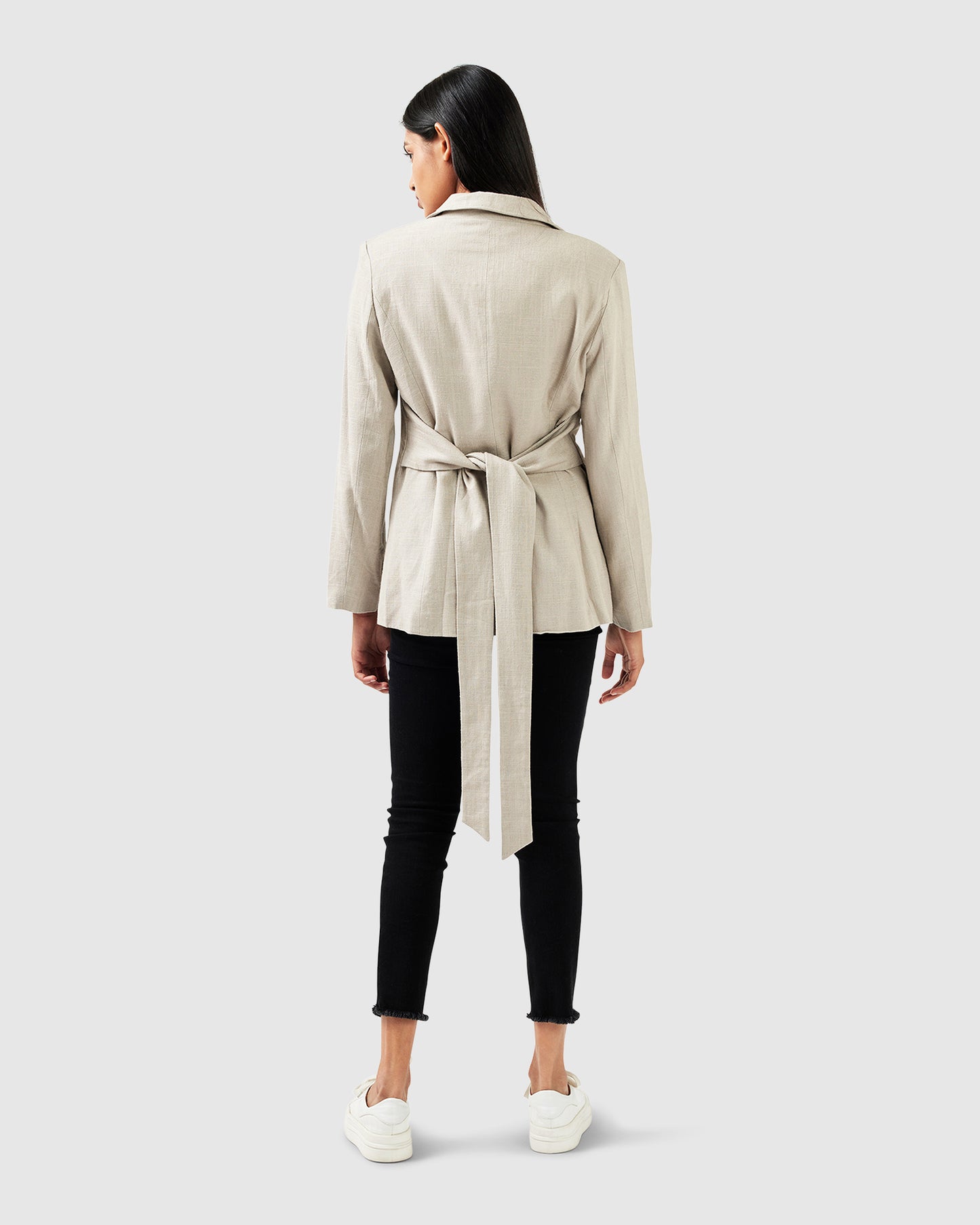 Synergy Wrap Blazer - Warm Grey