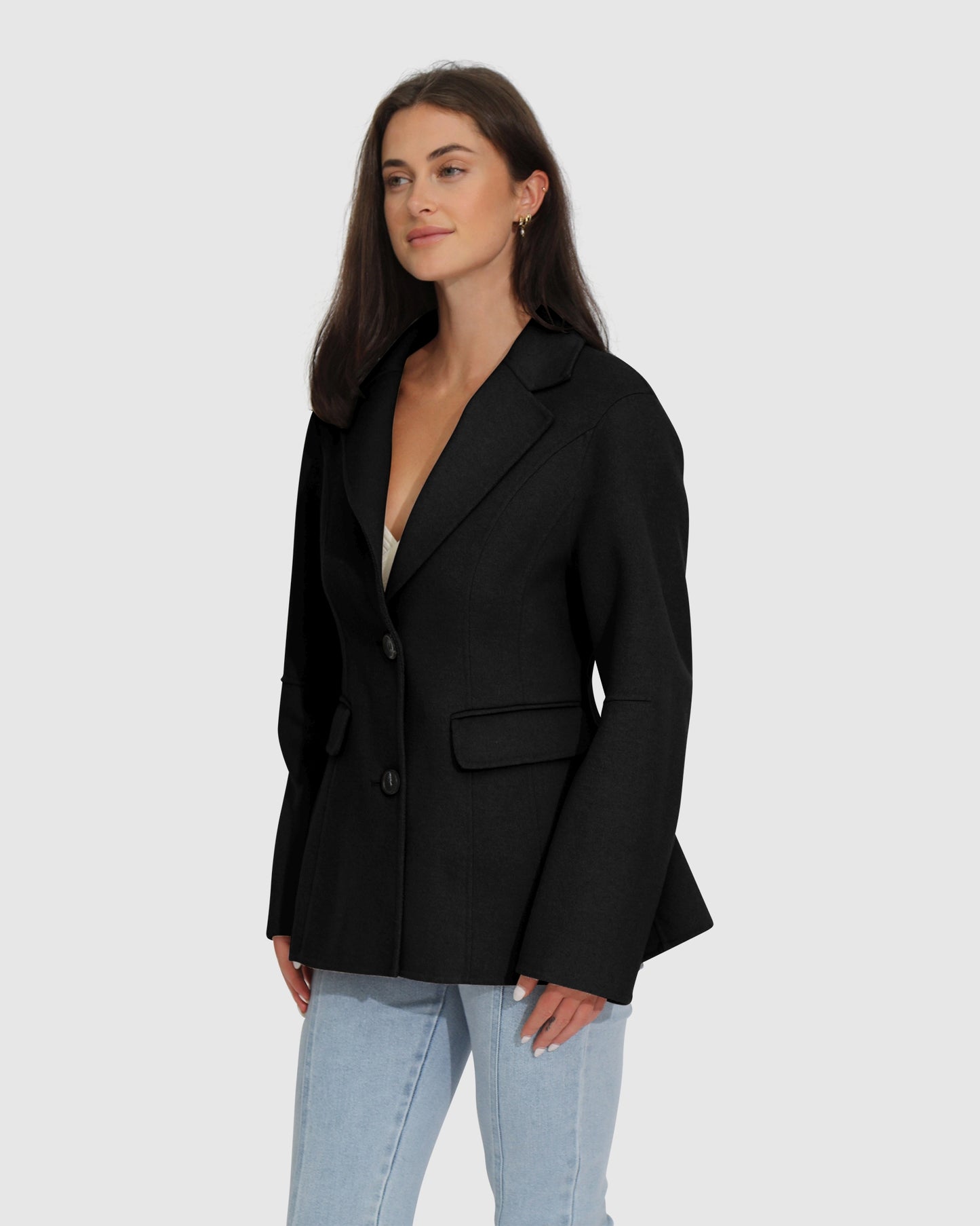Stuck On You Cinch Waist Coat - Black