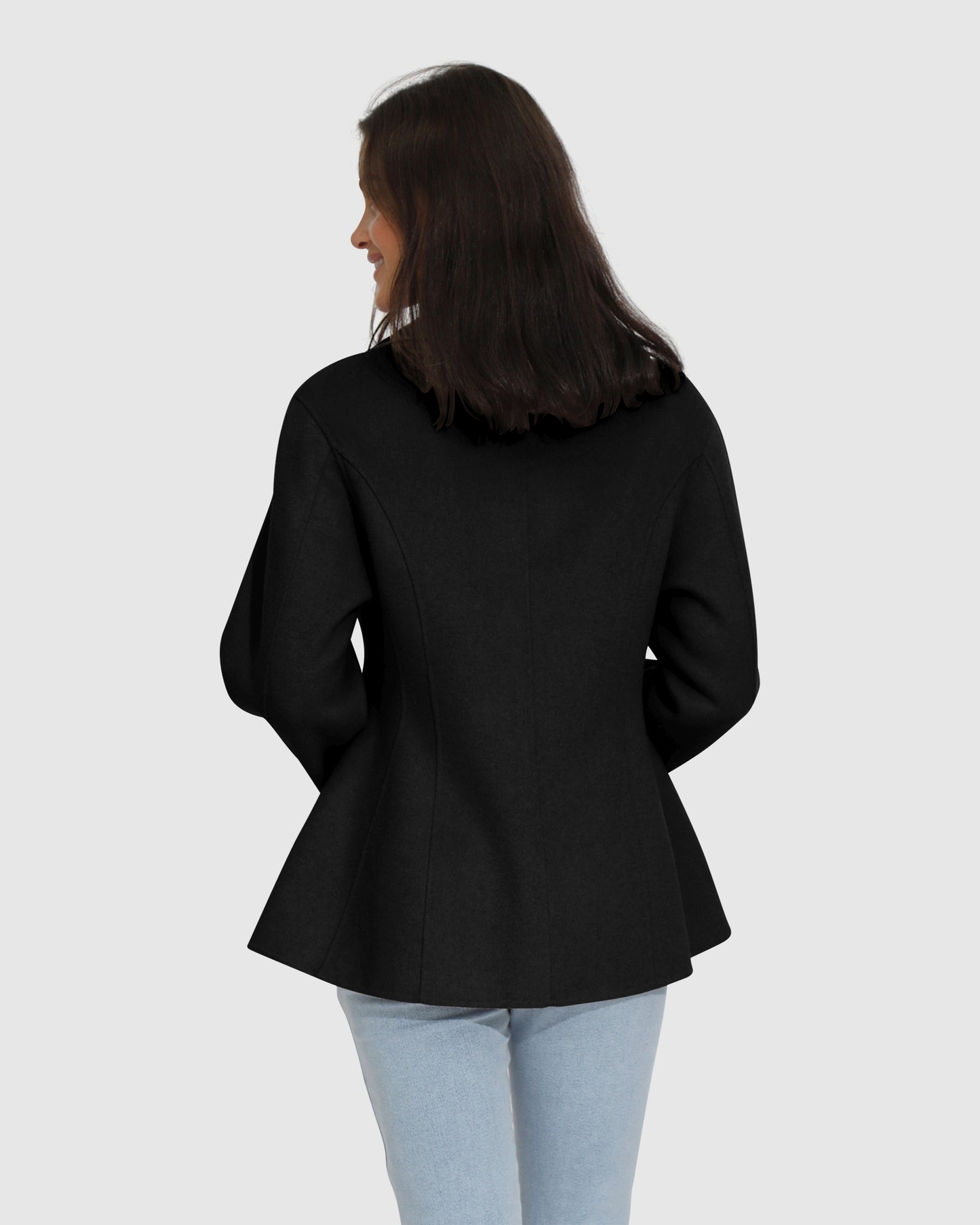 Stuck On You Cinch Waist Coat - Black