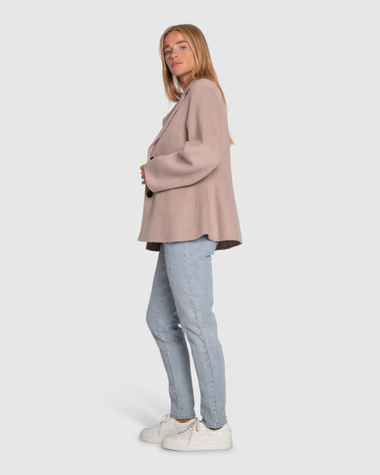 Stuck On You Cinch Waist Coat - Sand