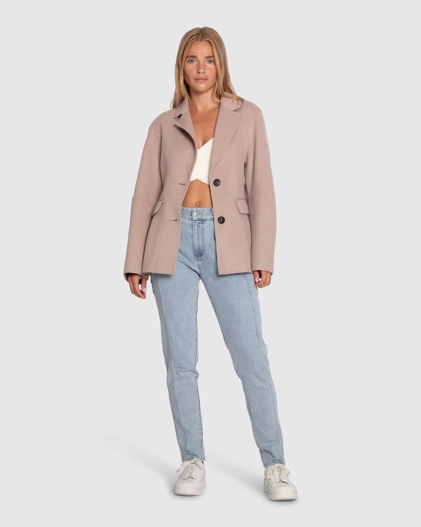 Stuck On You Cinch Waist Coat - Sand