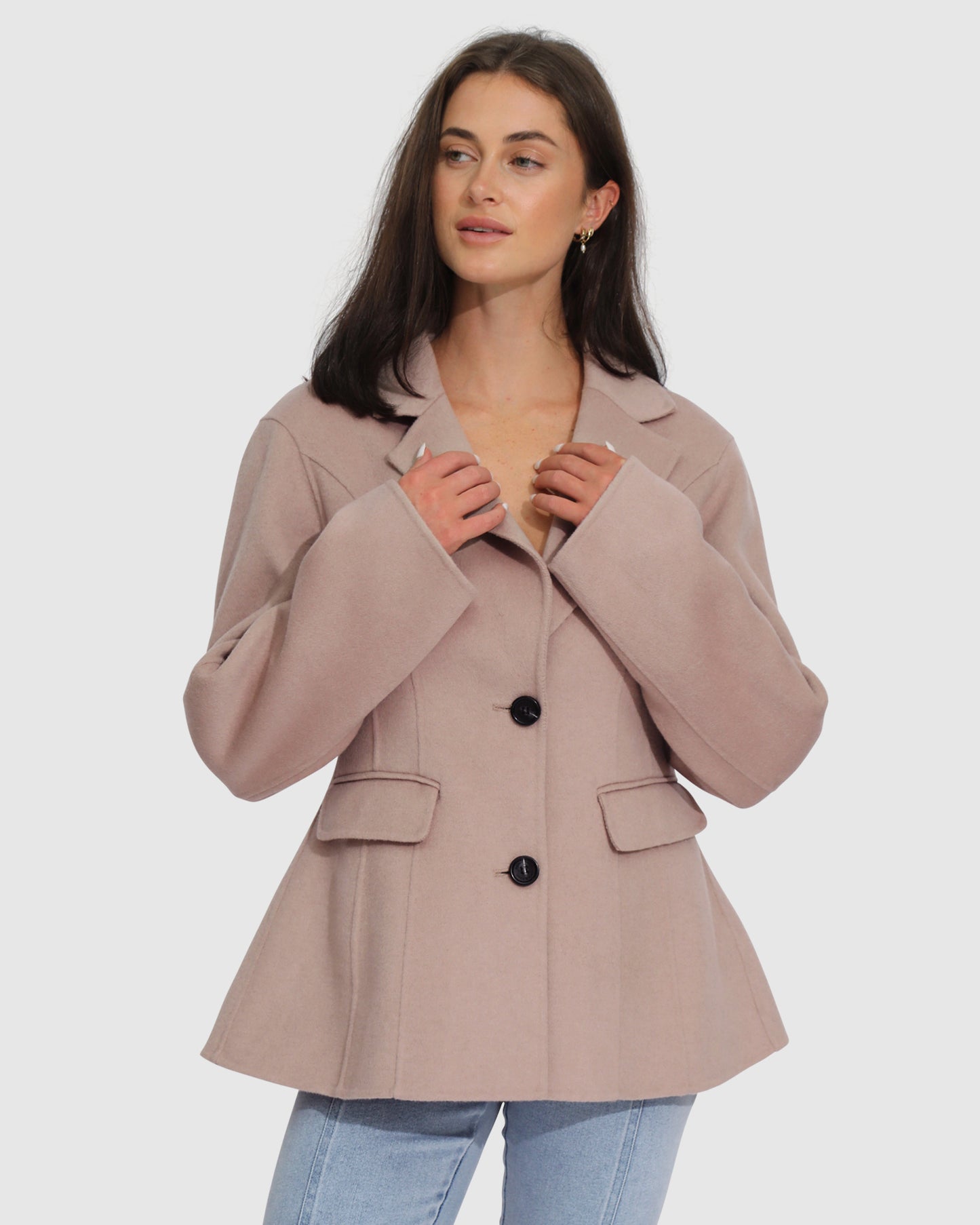 Stuck On You Cinch Waist Coat - Sand