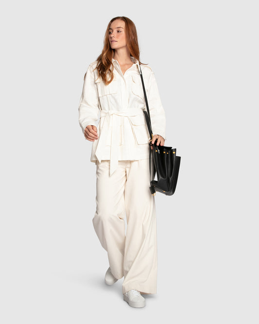 Still Storm Belted Safari Jacket - Cream