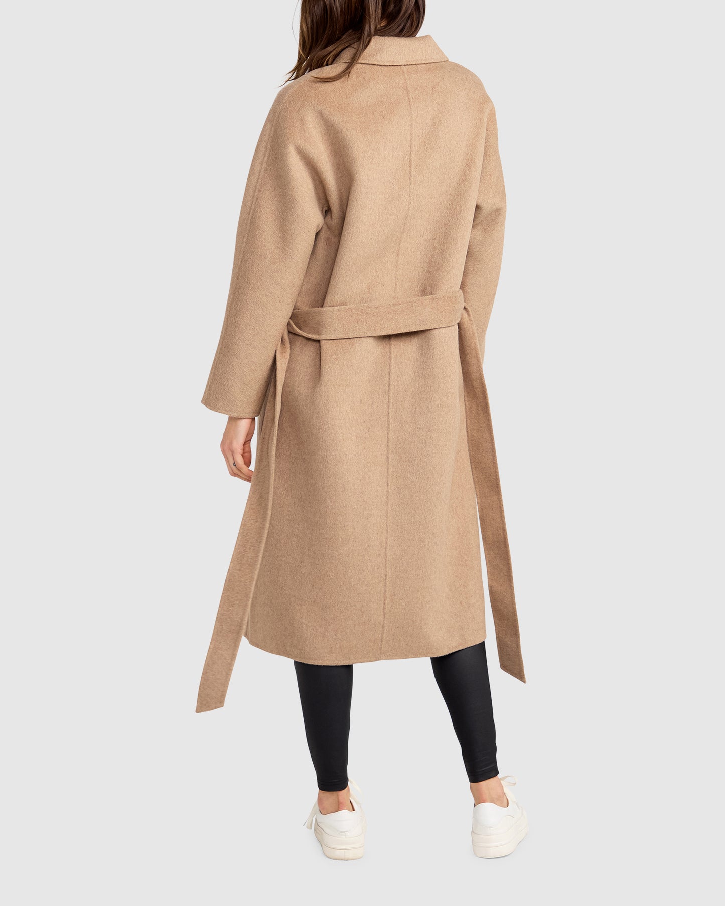 Standing Still Wool Blend Belted Coat - Oat