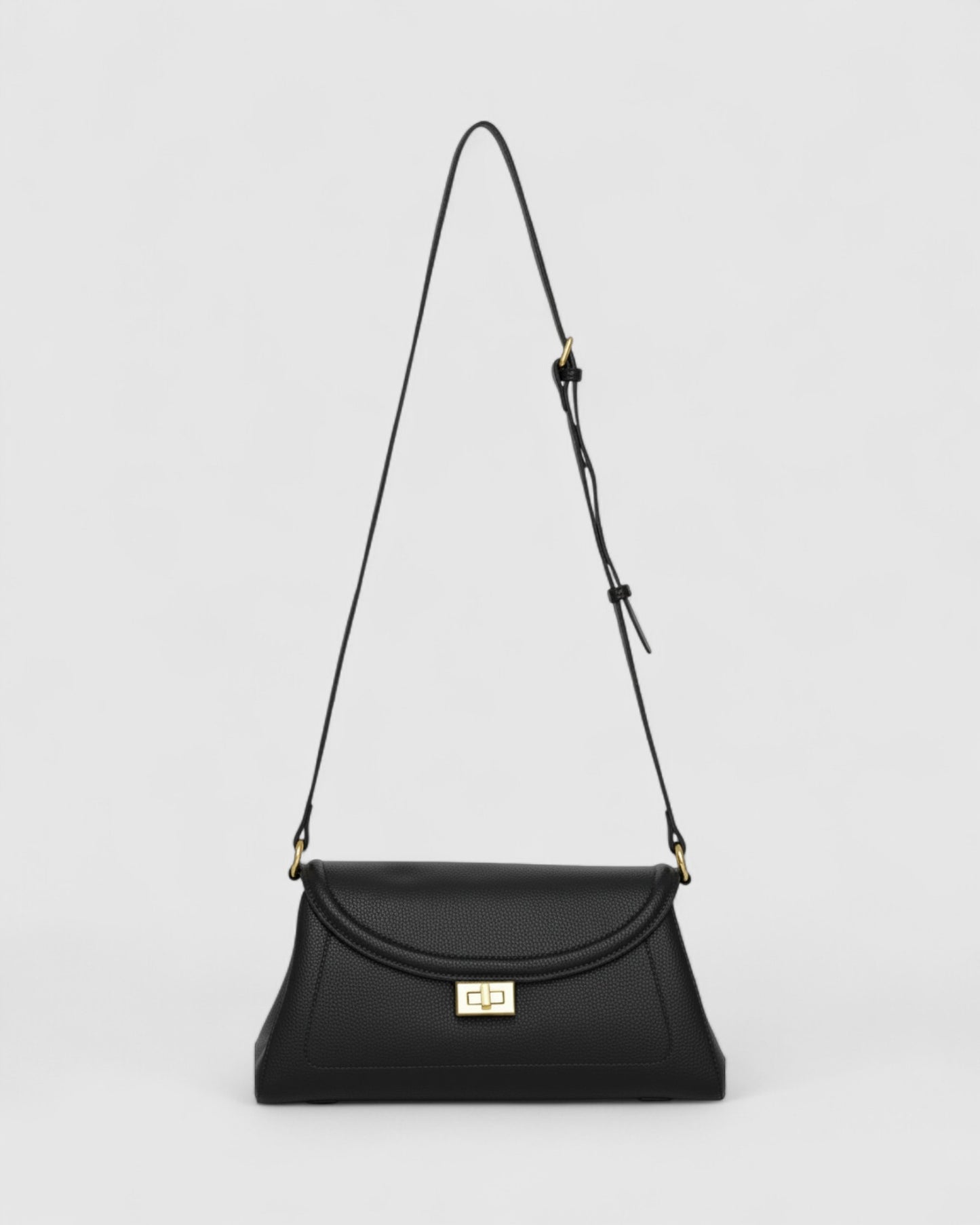 Calista PU Bag with Adjustable Strap - Black