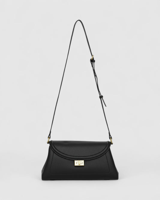 Calista PU Bag with Adjustable Strap - Black