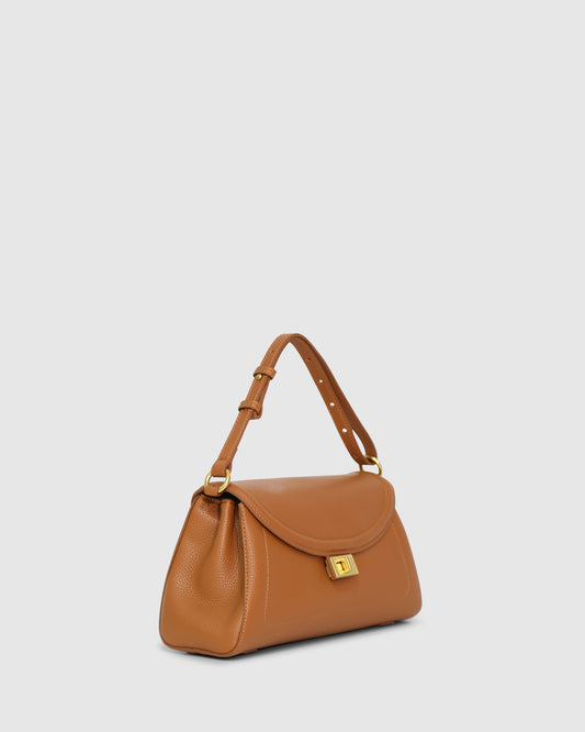 Calista PU Bag with Adjustable Strap - Tan