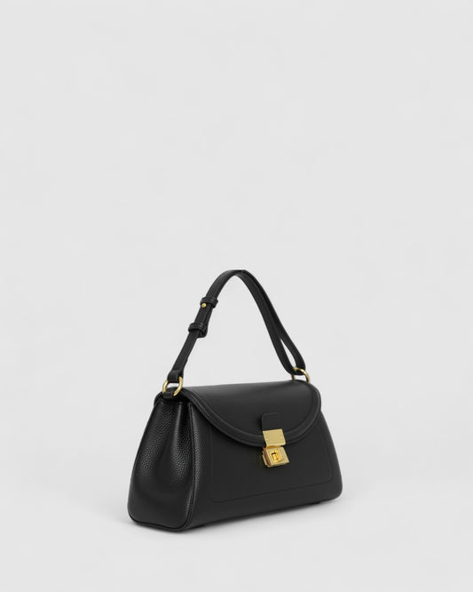Calista PU Bag with Adjustable Strap - Black
