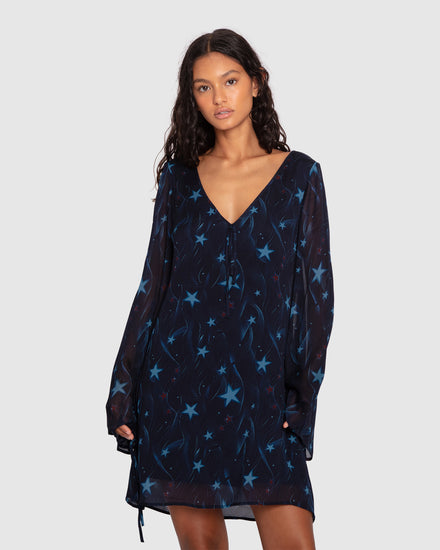 Star Eyes Mini Dress - Star Print