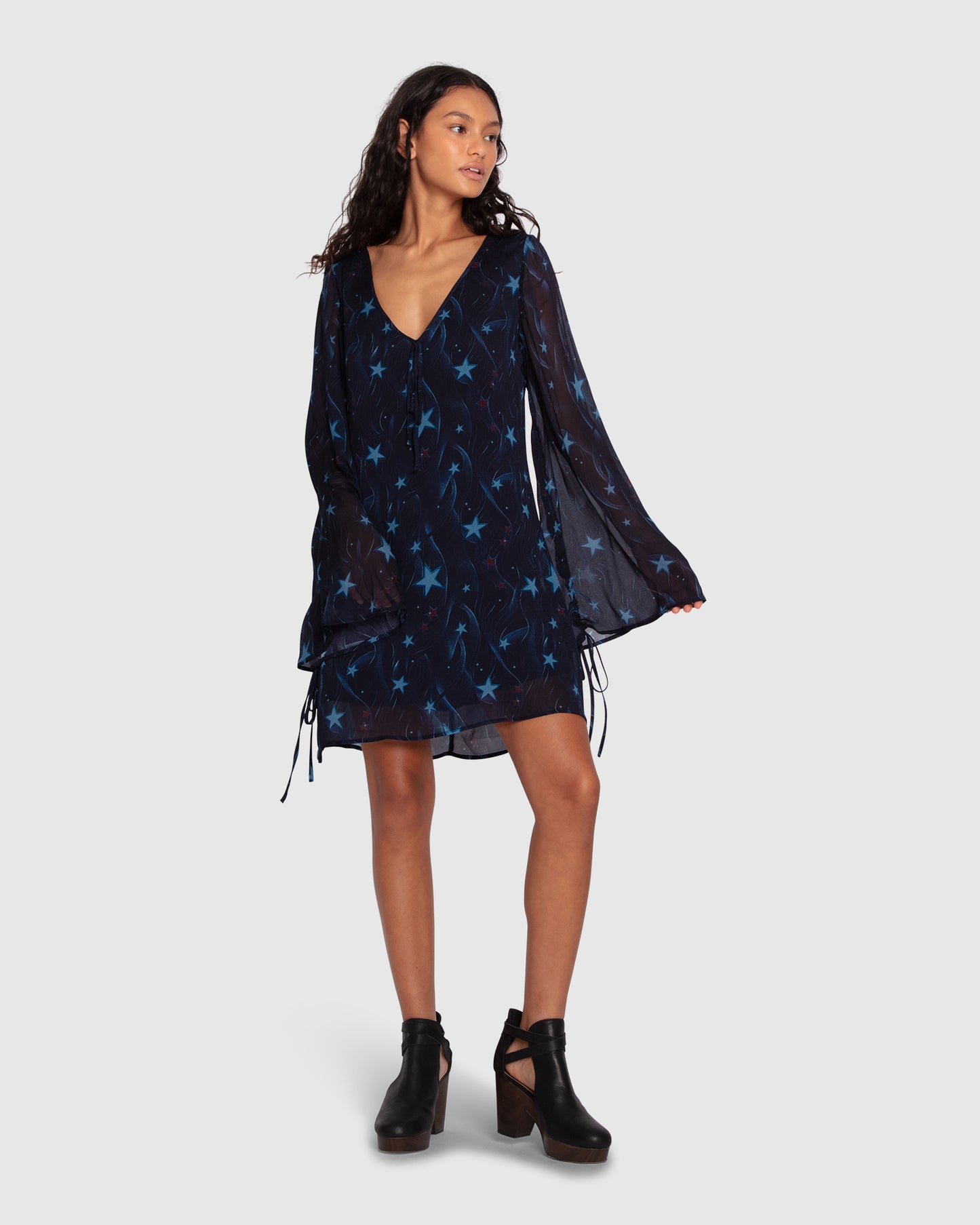 Star Eyes Mini Dress - Star Print