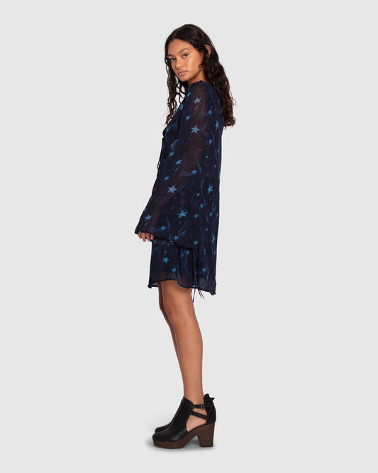 Star Eyes Mini Dress - Star Print