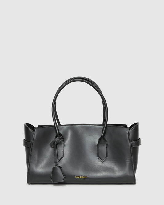 Stream Tote PU Bag - Black