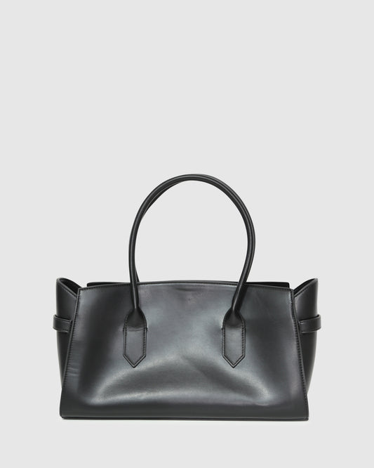 Stream Tote PU Bag - Black