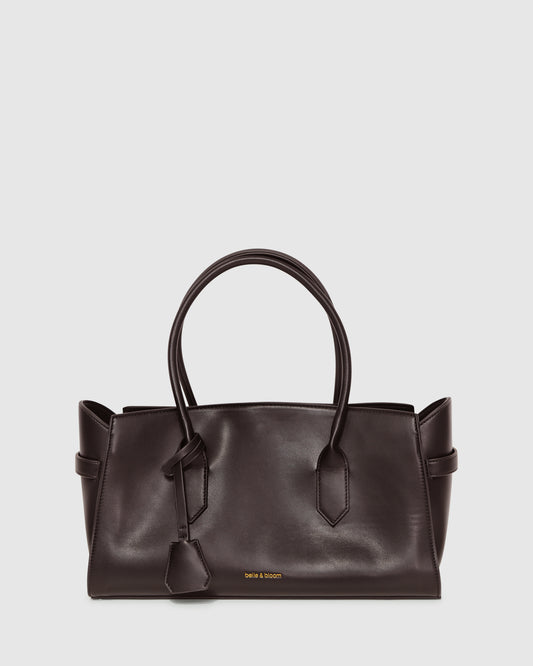 Stream Tote PU Bag - Chocolate