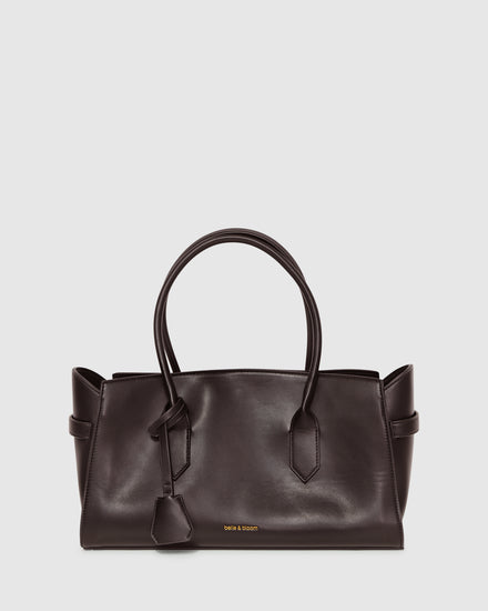 Stream Tote PU Bag - Chocolate