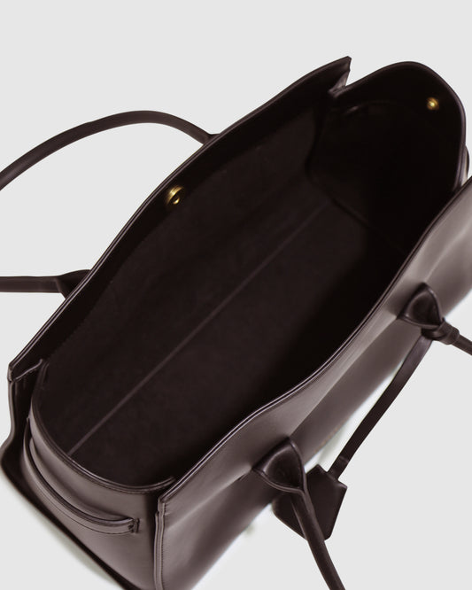 Stream Tote PU Bag - Chocolate