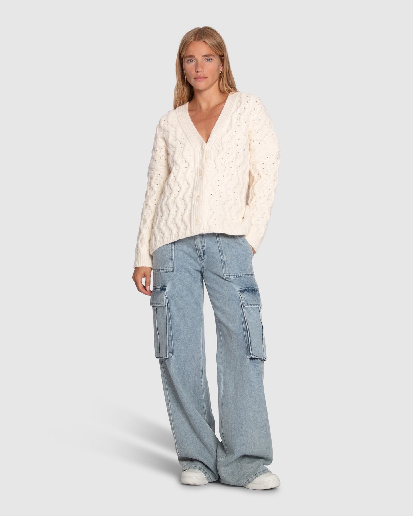 Sugar Plum Chunky Cardigan - Cream
