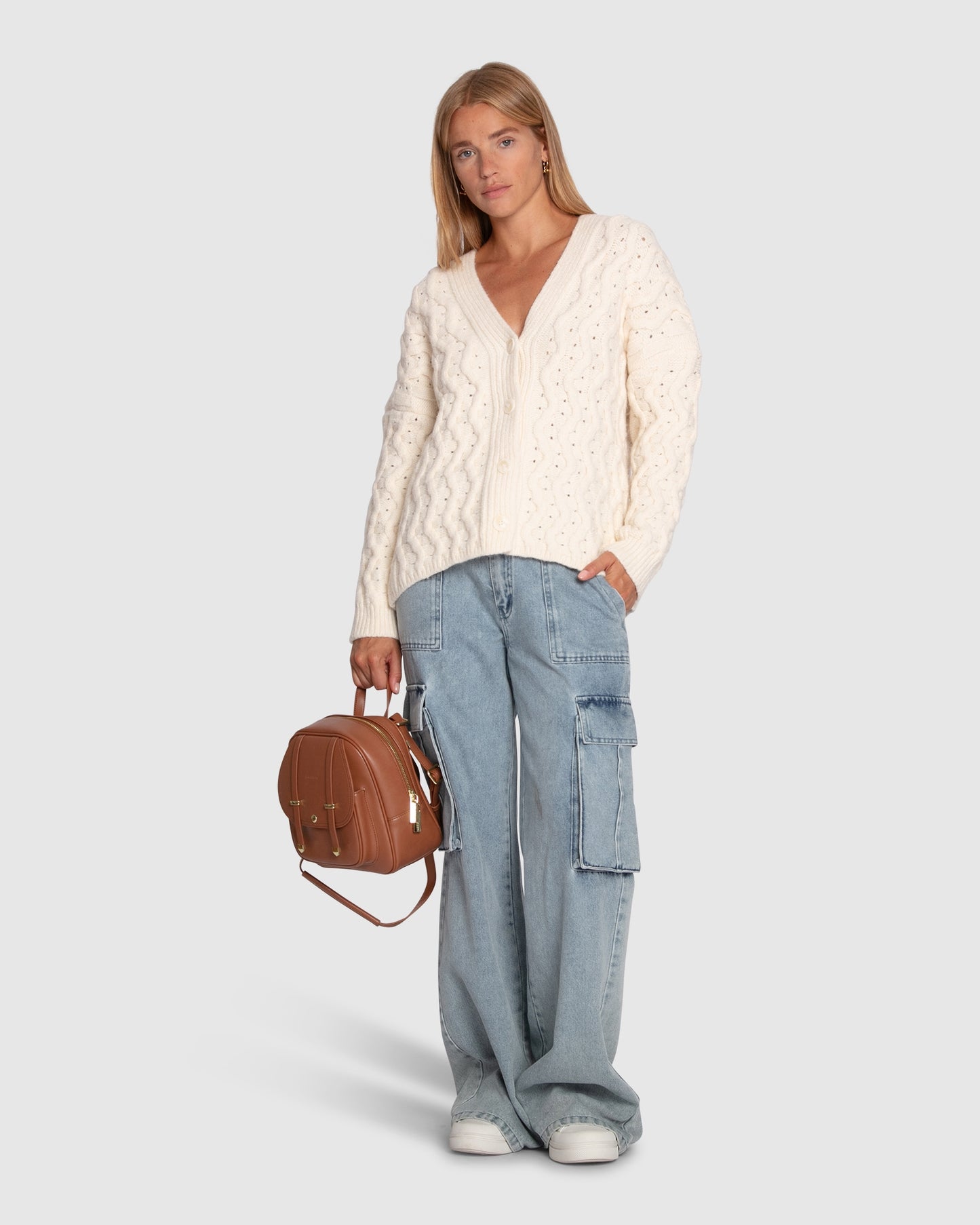 Sugar Plum Chunky Cardigan - Cream