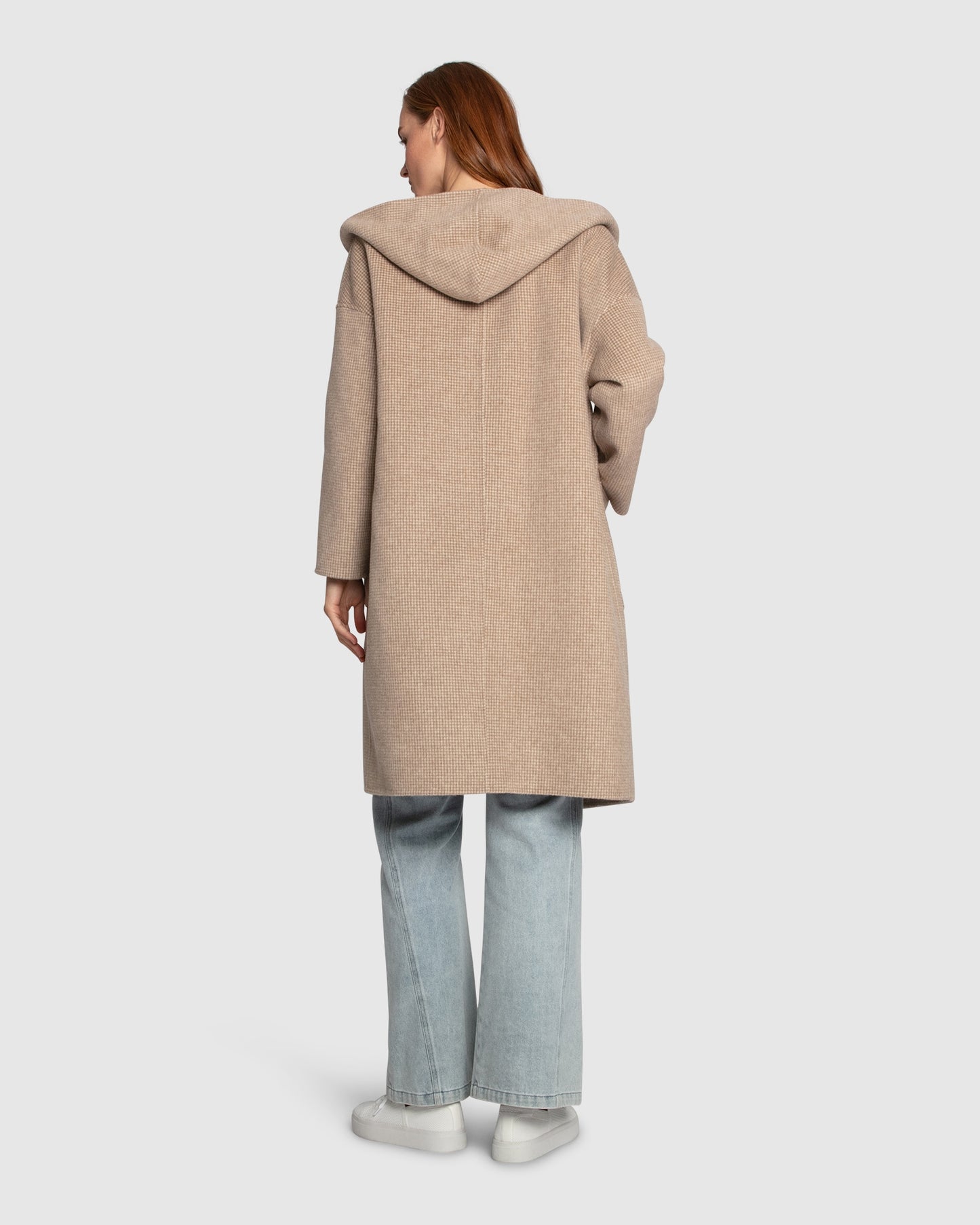 Sunday Morning Wool Blend Hooded Coat - Beige
