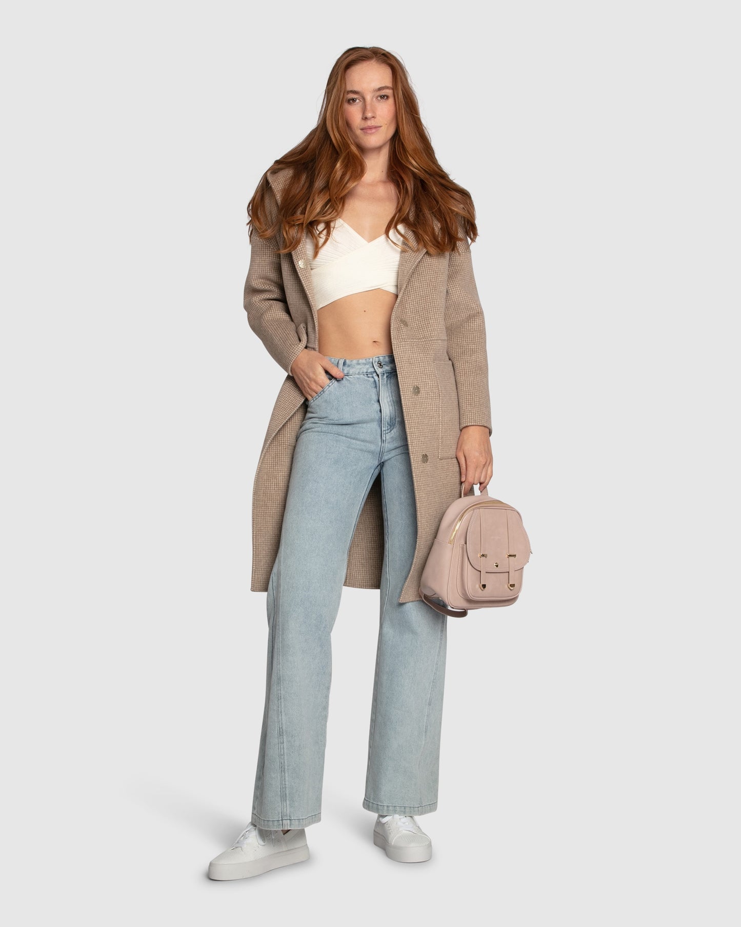 Sunday Morning Wool Blend Hooded Coat - Beige