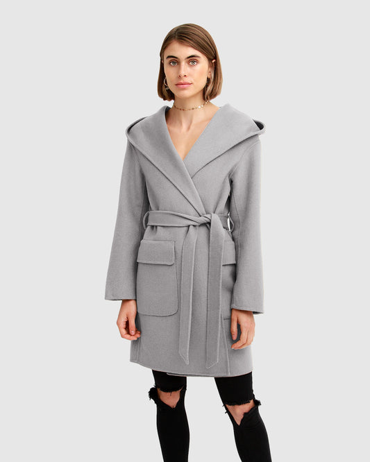 Sweet Escape Robe Coat - Grey Marle