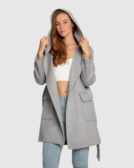 Sweet Escape Robe Coat - Grey Marle