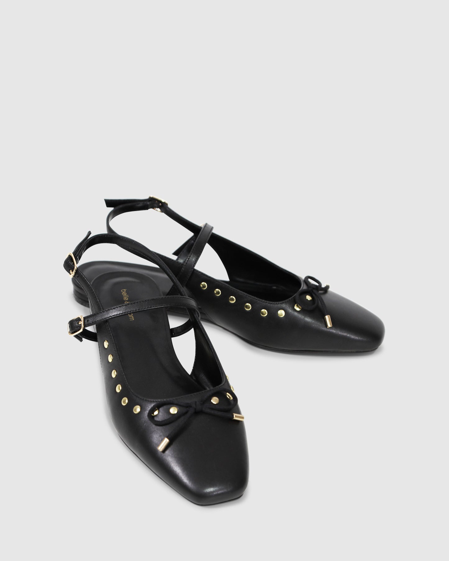 True Romance Slingback Leather Flats - Black