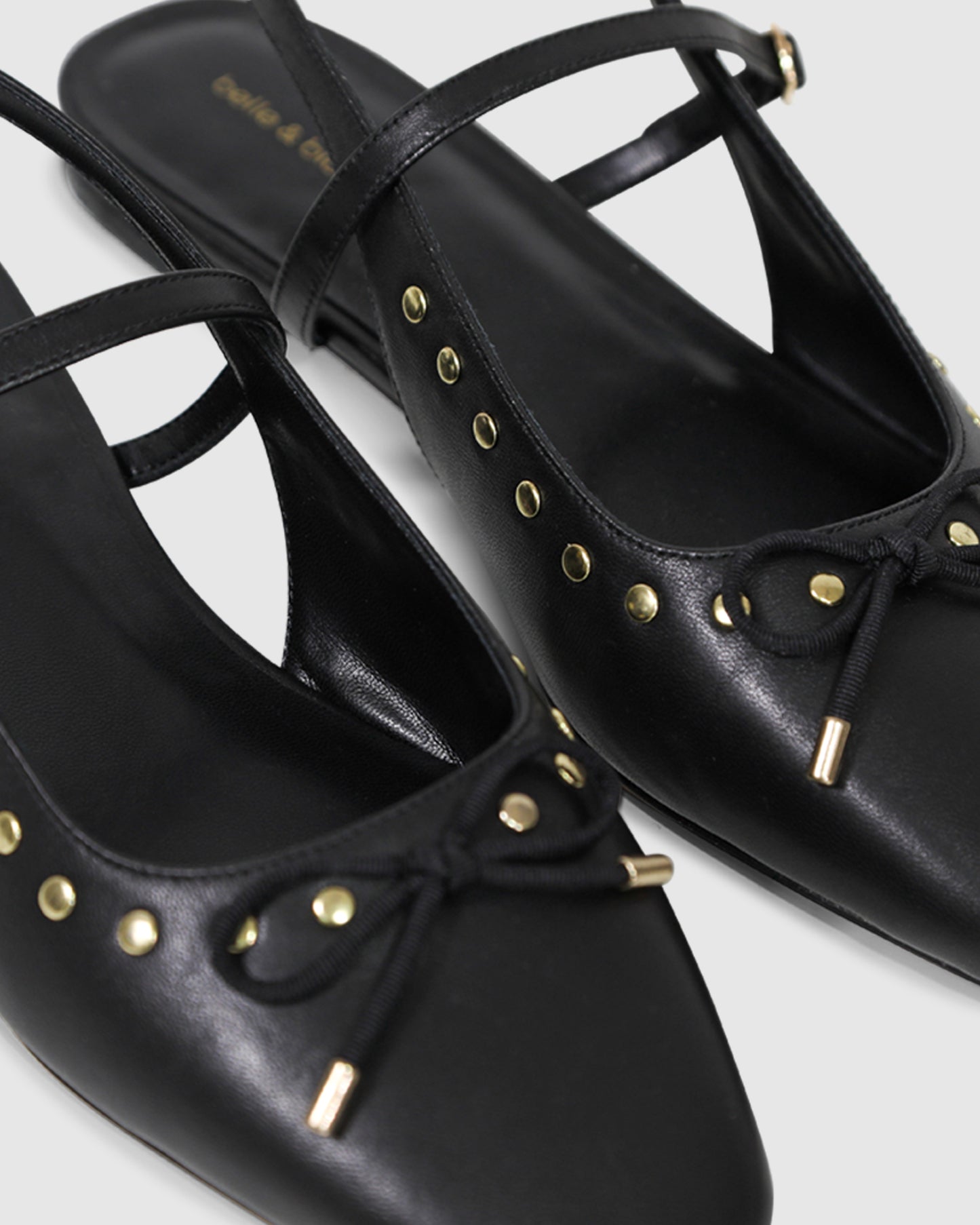 True Romance Slingback Leather Flats - Black