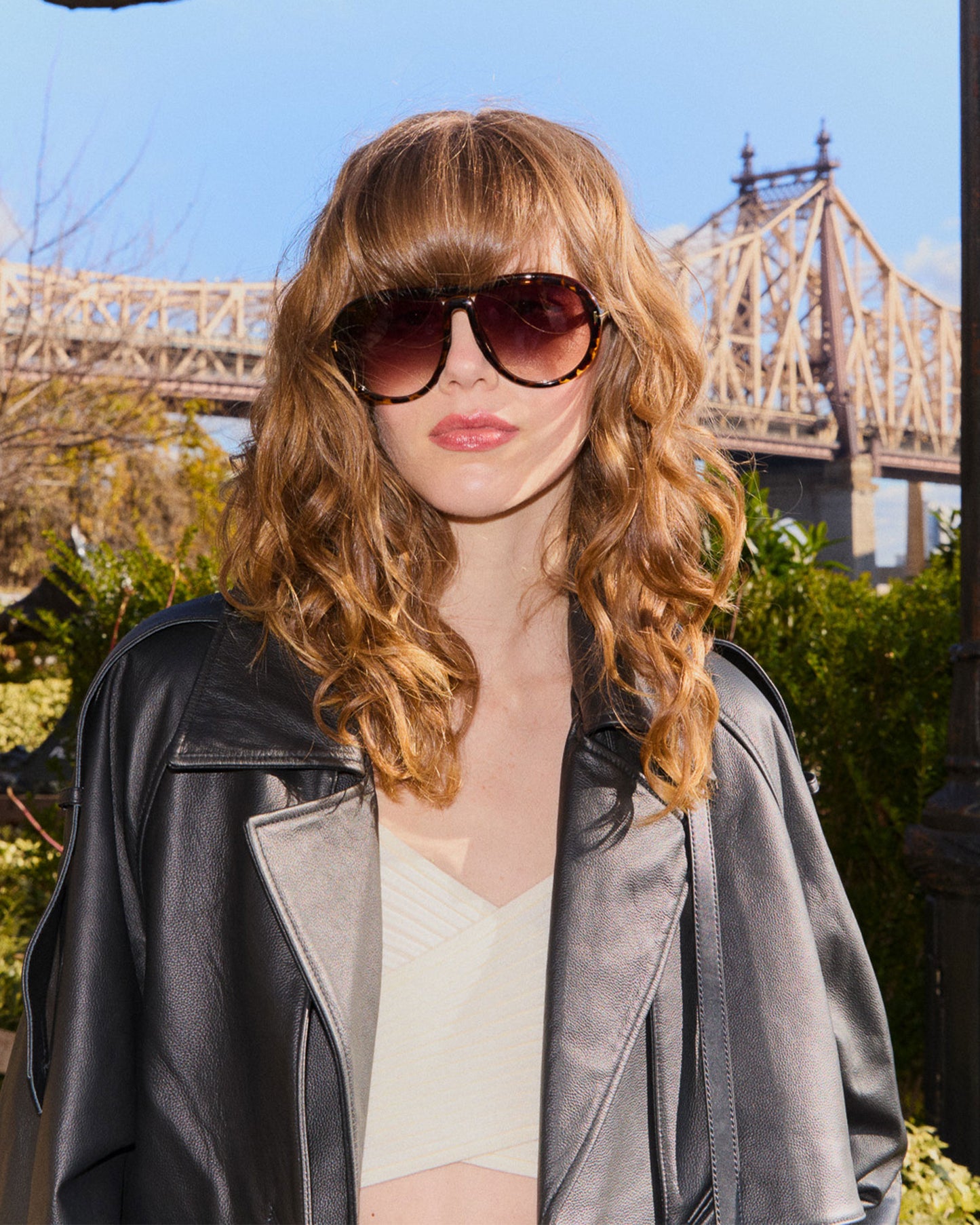 Undercurrent Oversized Aviator Sunglasses - Mosaic Tort