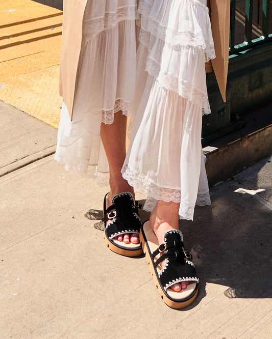 Unconditional Love Suede Slide - Black