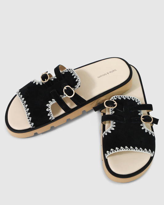 Unconditional Love Suede Slide - Black