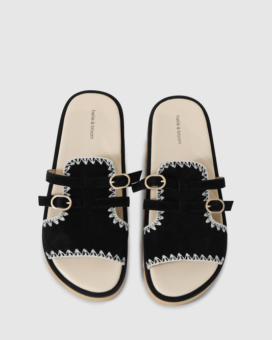 Unconditional Love Suede Slide - Black