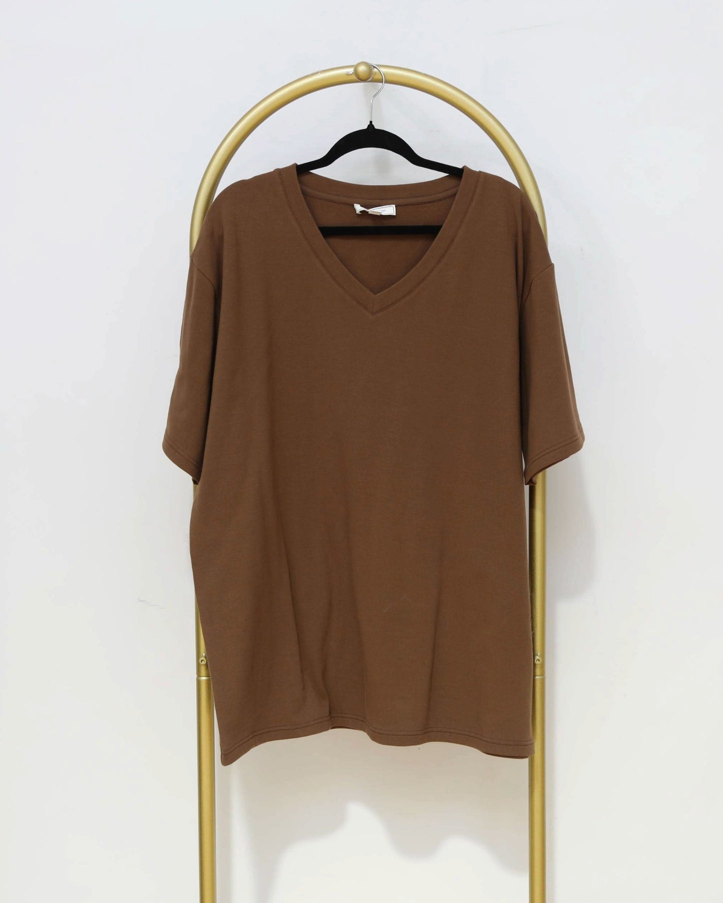 Floral Back Print Oversized T-Shirt – Chocolate