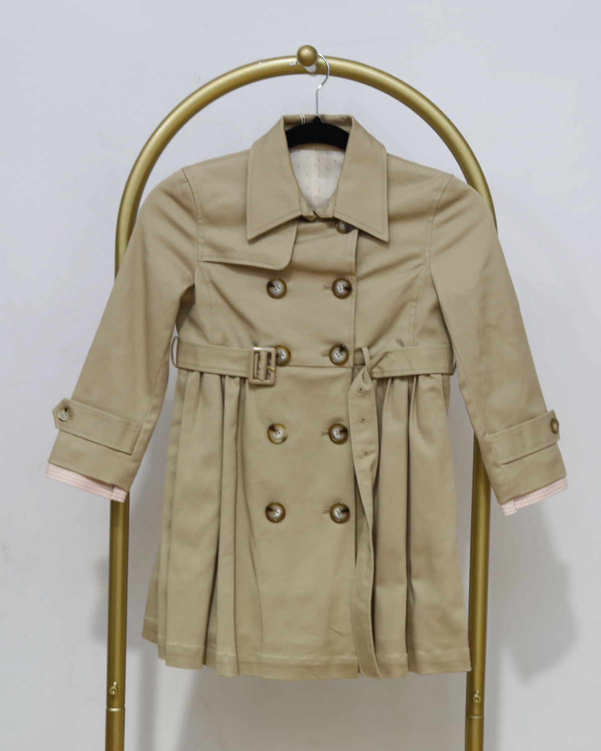 Girls’ Double-Breasted Trench Coat - Beige